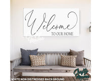 Welcome To Our Home Canvas Sign