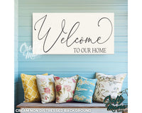 Welcome To Our Home Canvas Sign