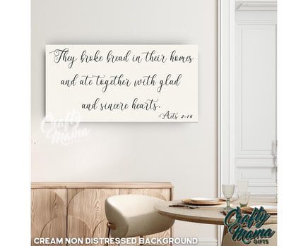 a picture of a dining room with a quote on the wall