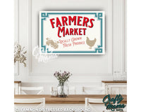 a picture of a sign that says farmers market