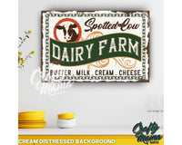 a dairy farm sign hanging on a wall