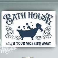 Bathroom Vintage Canvas Sign