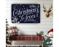 Custom Family Tree Farm Christmas Canvas Sign