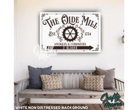 Old Mill Antique Shop Canvas Sign