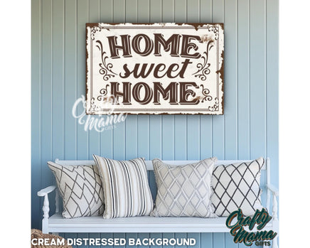 a wooden sign that says home sweet home