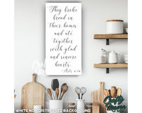 They Broke Bread Canvas Sign