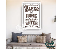 God Bless Our Home Canvas Sign