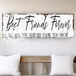 a wooden sign that says best friends forever