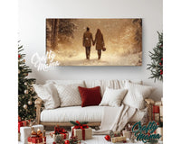 Personalized Couples Winter Canvas Sign