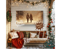 Personalized Couples Winter Canvas Sign