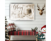 Peace On Earth Christmas Canvas Sign