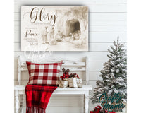 Peace On Earth Christmas Canvas Sign