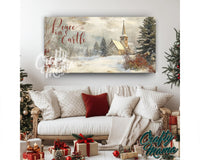 Peace On Earth Christmas Canvas Sign