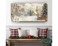 Peace On Earth Christmas Canvas Sign