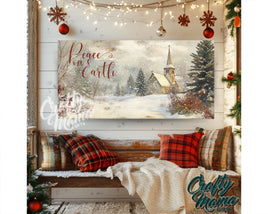 Peace On Earth Christmas Canvas Sign