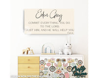 Personalized Baby Life Verse Canvas Sign