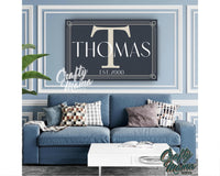 Personalized Last Name Monogram Canvas Sign