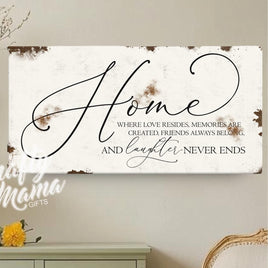 Home Is Where Love Resides Canvas Sign