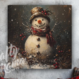 Christmas Snowman Canvas Sign