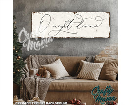 O Night Divine Christmas Canvas Sign