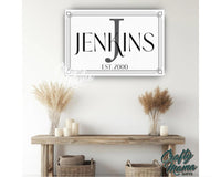 Personalized Last Name Monogram Canvas Sign