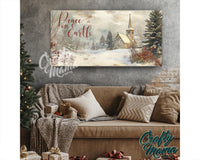 Peace On Earth Christmas Canvas Sign