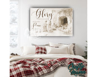 Peace On Earth Christmas Canvas Sign