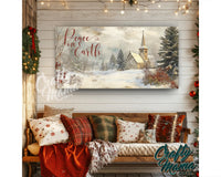 Peace On Earth Christmas Canvas Sign