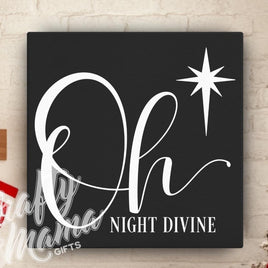 O Night Divine Christmas Canvas Sign