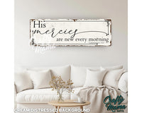 His Mercies Canvas Sign