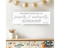 Fearfully, Wonderfully Made Canvas Sign