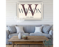 Personalized Last Name Monogram Canvas Sign