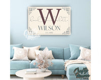 Personalized Last Name Monogram Canvas Sign