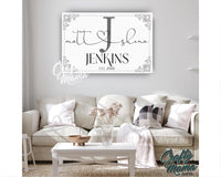 Personalized Last Name Monogram Canvas Sign