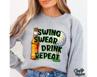 Swing Swear Drink Repeat Png