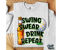 Swing Swear Drink Repeat Png