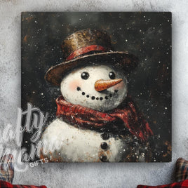 Christmas Snowman Canvas Sign