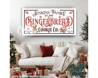 Personalized Gingerbread Canvas Sign