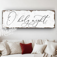 Oh Holy Night Christmas Canvas Sign
