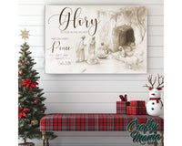 Peace On Earth Christmas Canvas Sign