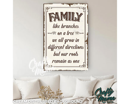 a picture of a family sign hanging on a wall