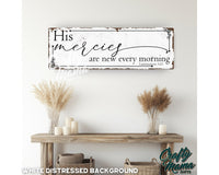 His Mercies Canvas Sign