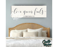 Love Never Fails Canvas Sign