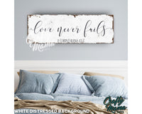 Love Never Fails Canvas Sign