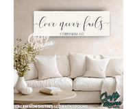 Love Never Fails Canvas Sign