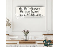 Bless the Food Before Us Canvas Sign