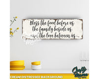 Bless the Food Before Us Canvas Sign