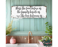 Bless the Food Before Us Canvas Sign