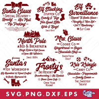 Santa Claus Svg Bundle, Round Christmas