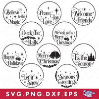 Christmas Round Sign Svg Bundle